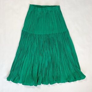 Vintage Howard Wolf Green Pleated A-line Midi Skirt Size Small/4